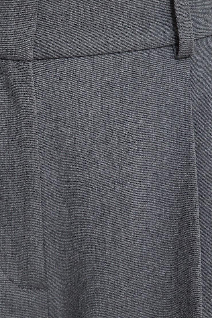 Sofia Pleated Straight Leg Pants Med Grey Melange large