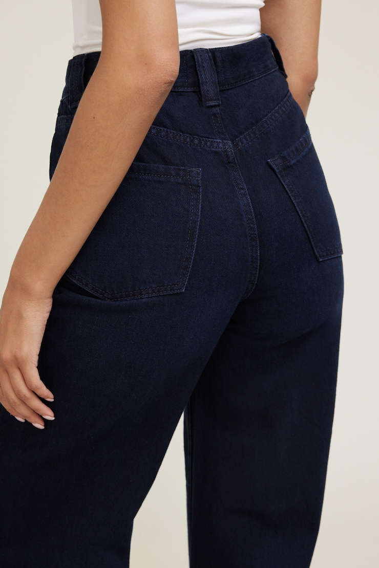 Lennon Ultra High Rise Wide Leg Column Jeans Dark Indigo / Onyx Blue large