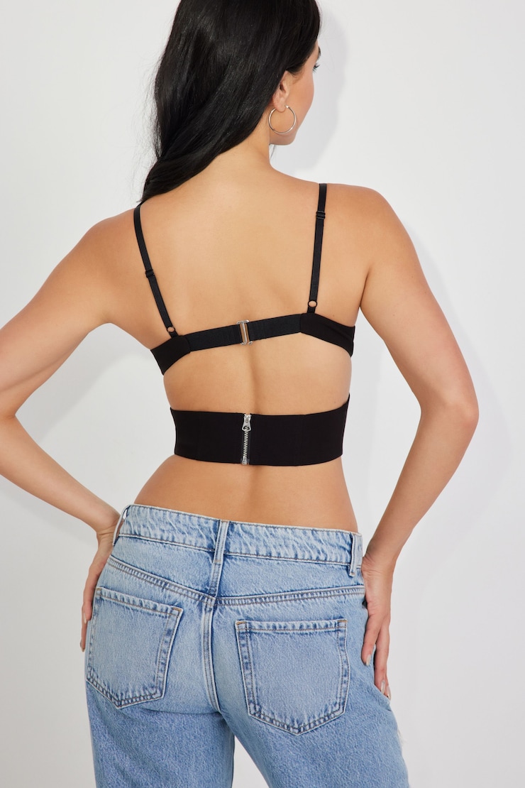 Bianca Cut Out Corset, Jet Black, large