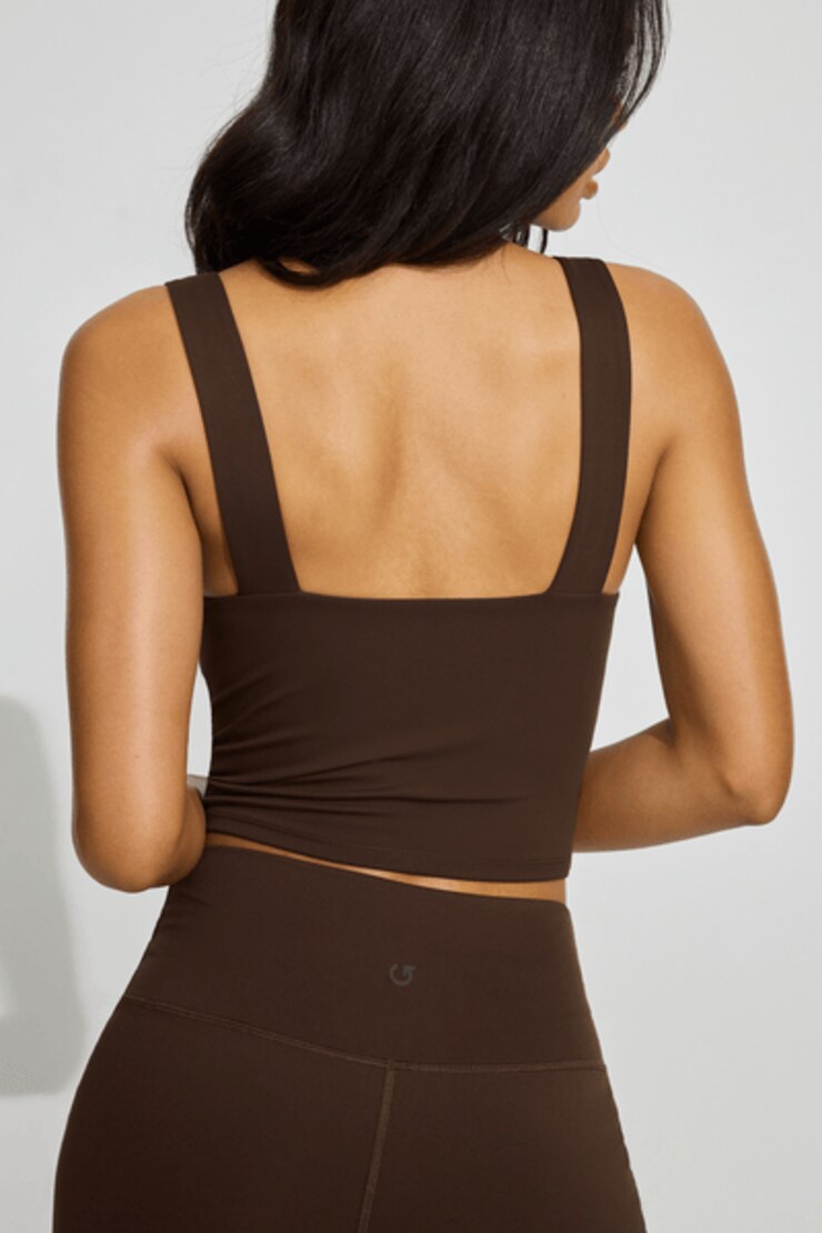 Plunge Tank Top, Armadillo Brown, large