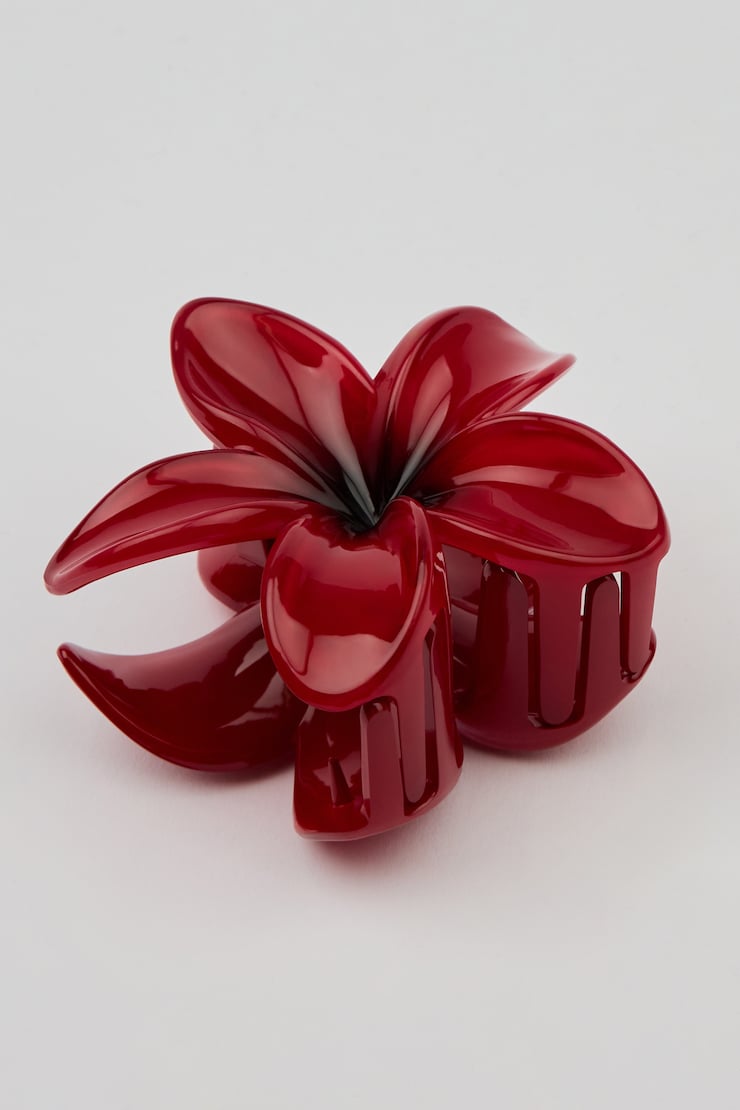 Flower Hair Claw, Jester Red, large