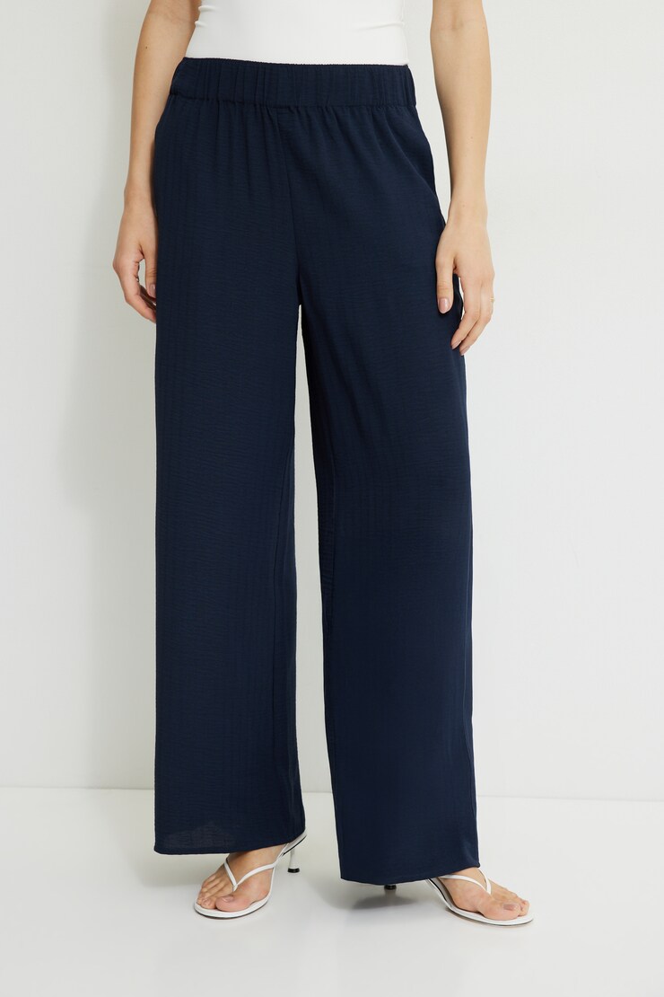 Pantalon à enfiler à jambe large Veston bleu marine large