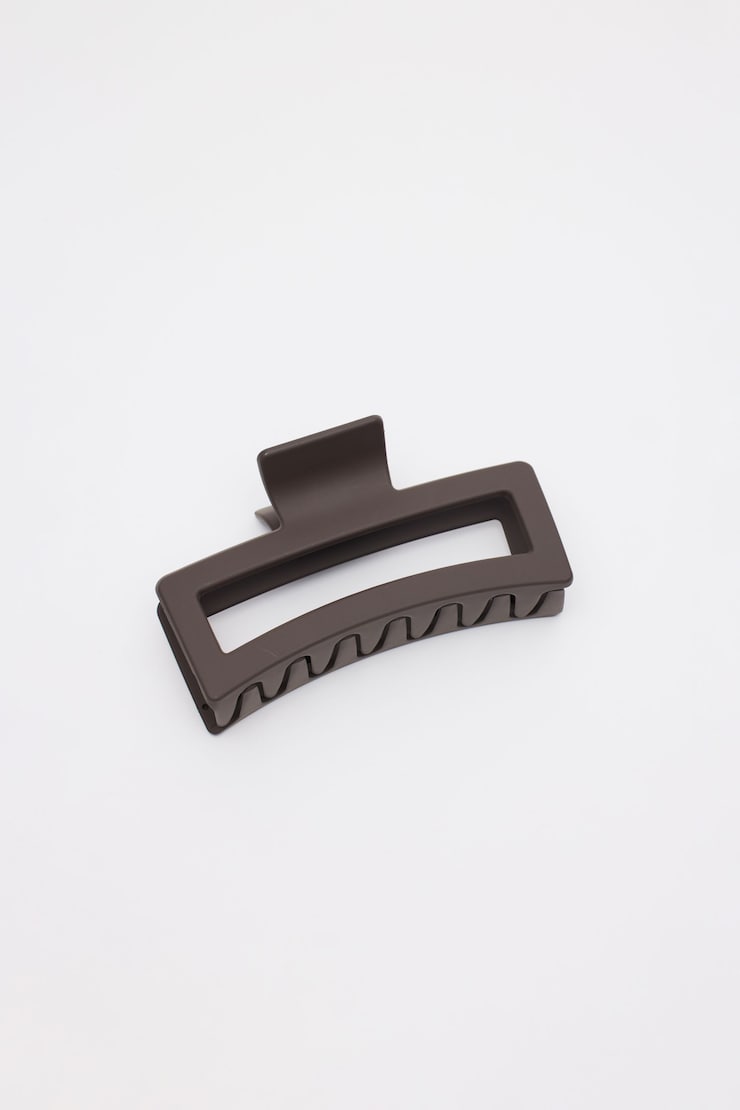 Oversized Rectangle Claw Clip, Shopping Bag Brown, large