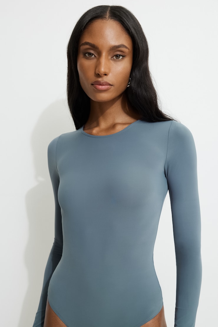 Kyla Sculpt Crewneck Bodysuit Dark Slate large