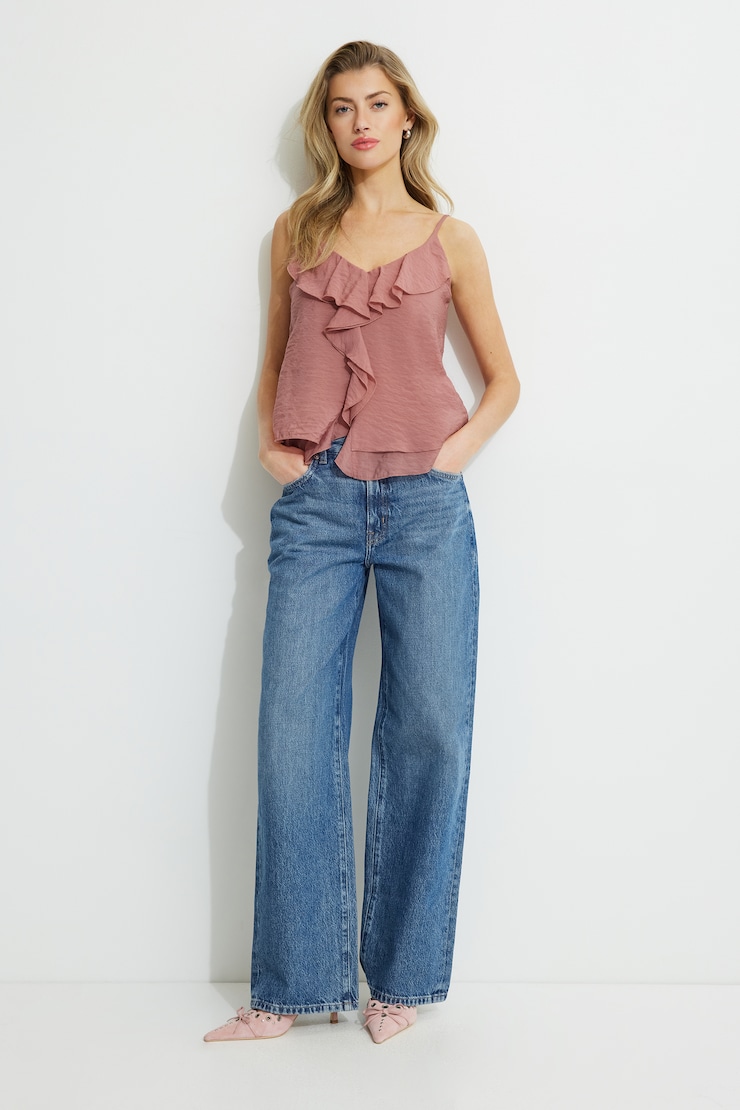 Clover Ruffled Cami Top Pink | Dynamite