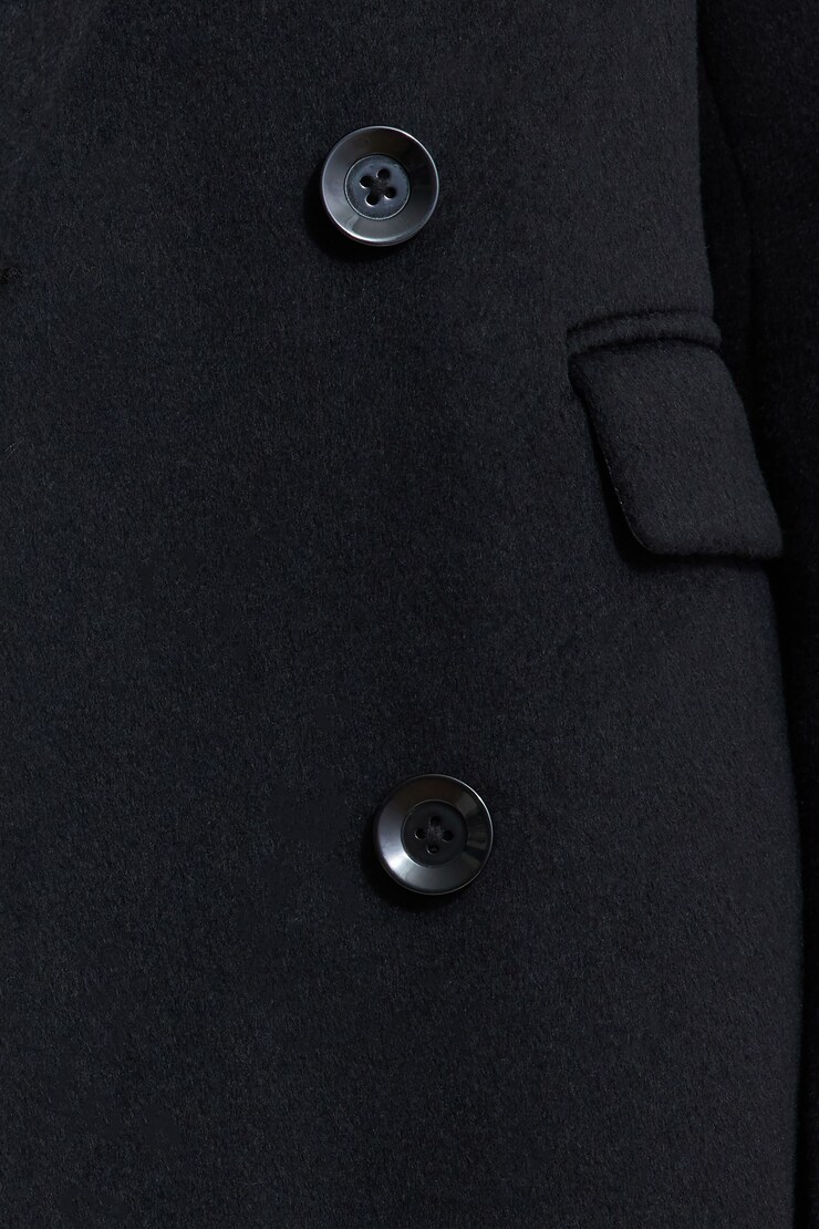Double Breasted Wool Coat Jet Black large
