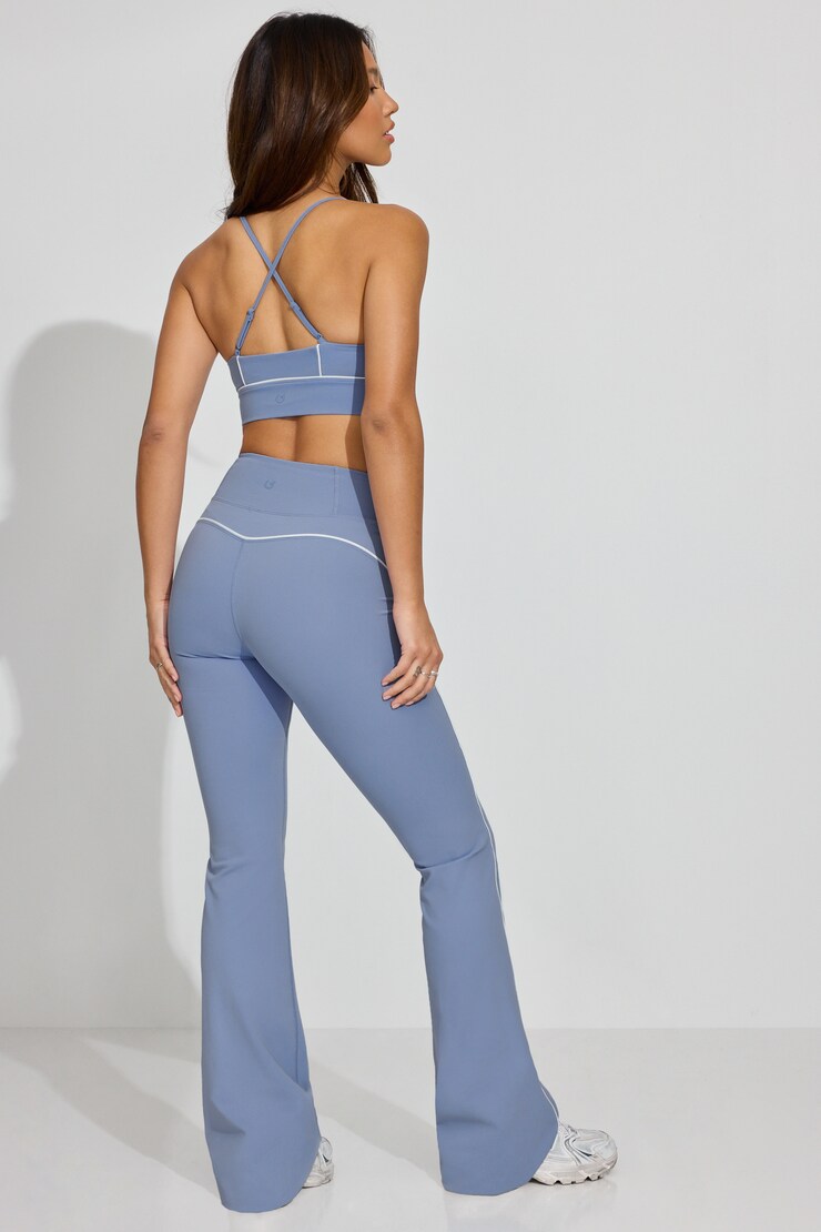 SoftActive Flare Leggings With Piping, English Manor Blue, large