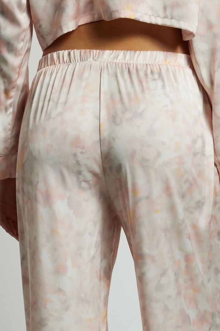 Satin Pyjama Pants Pink Pattern large