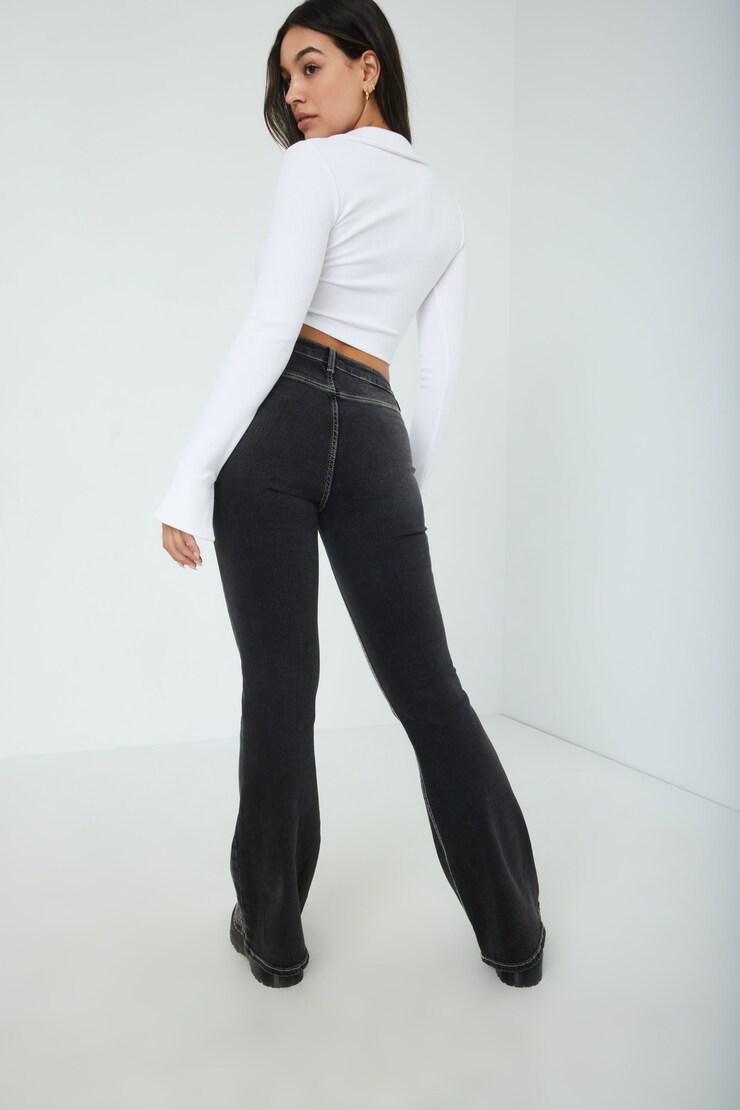 Low Rise Flare Jean - Concrete Black, Concrete Black, large