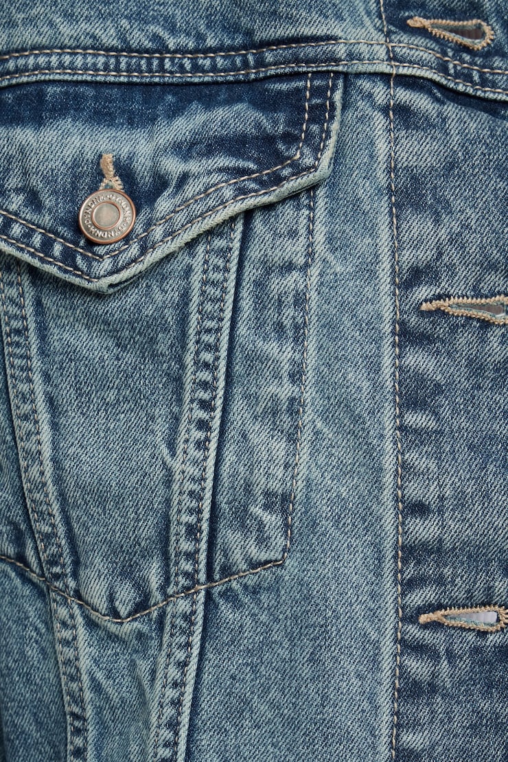 Buttoned Denim Jacket Indigo/Medium Dark large