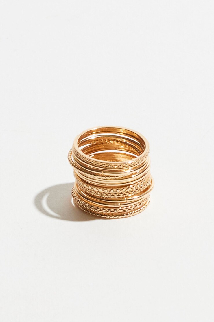 15-Pack Threadbare Rings Gold large