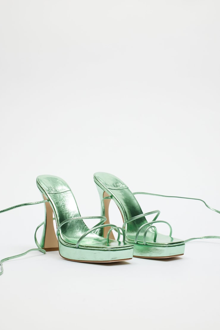 Sandale Primadonna - JEFFREY CAMPBELL, Menthe métallique, large