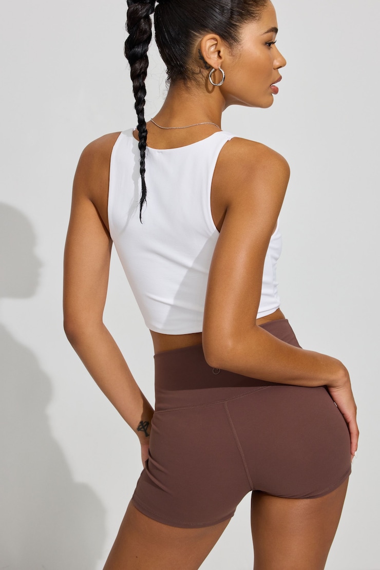Seamless Ruched Tank Top, Bright White, large