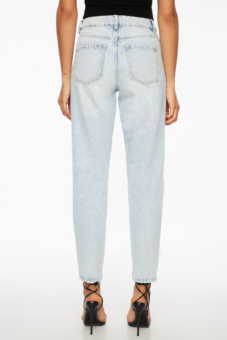 Claudia Distressed Mom Jeans Indigo Medium Light large