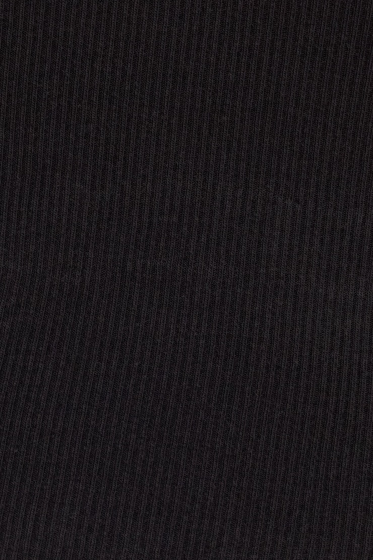V Neck Ribbed Tee, Jet Black, large