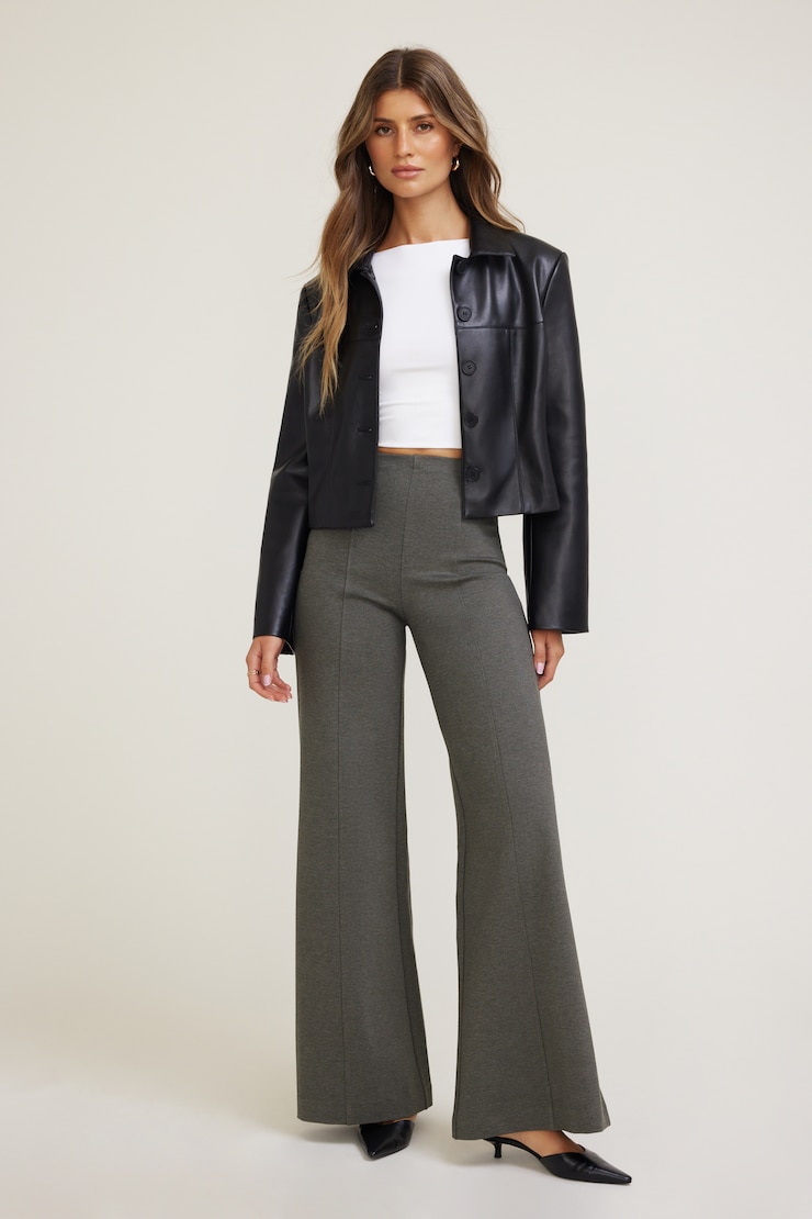 Pantalon à jambe large en tricot point de Rome