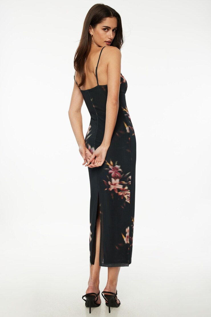 Amira Mesh Maxi Dress Summer Night Floral large