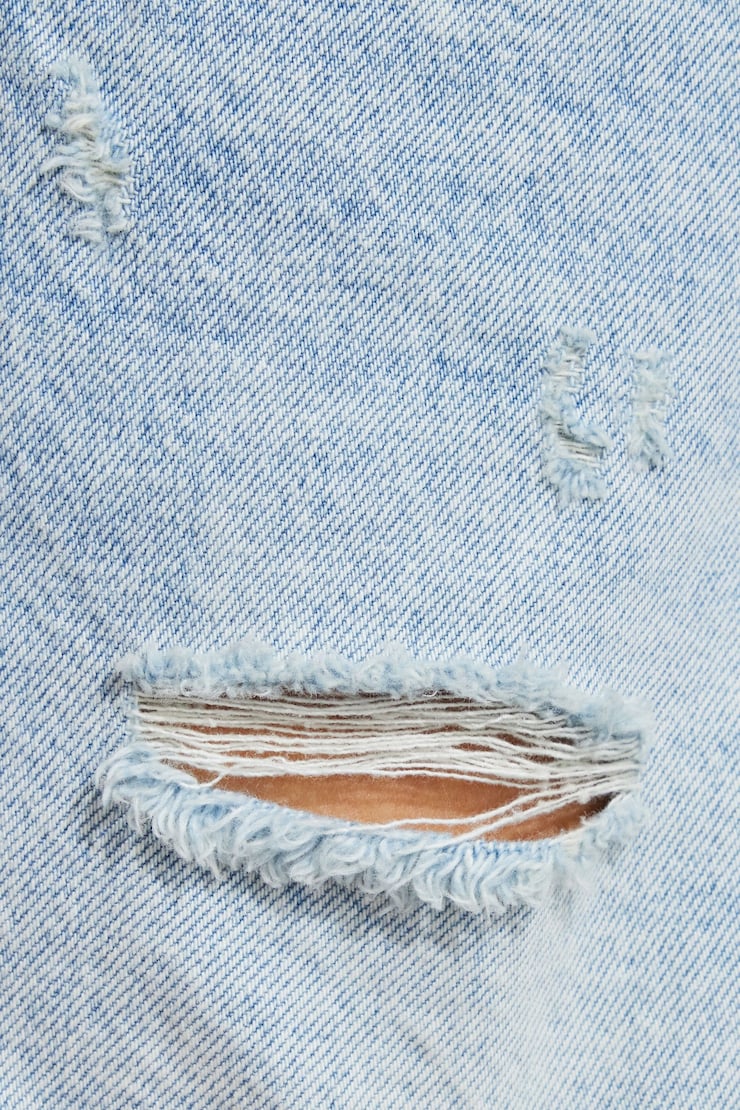Vintage Cut-Off Denim Short, Pearl Blue, large
