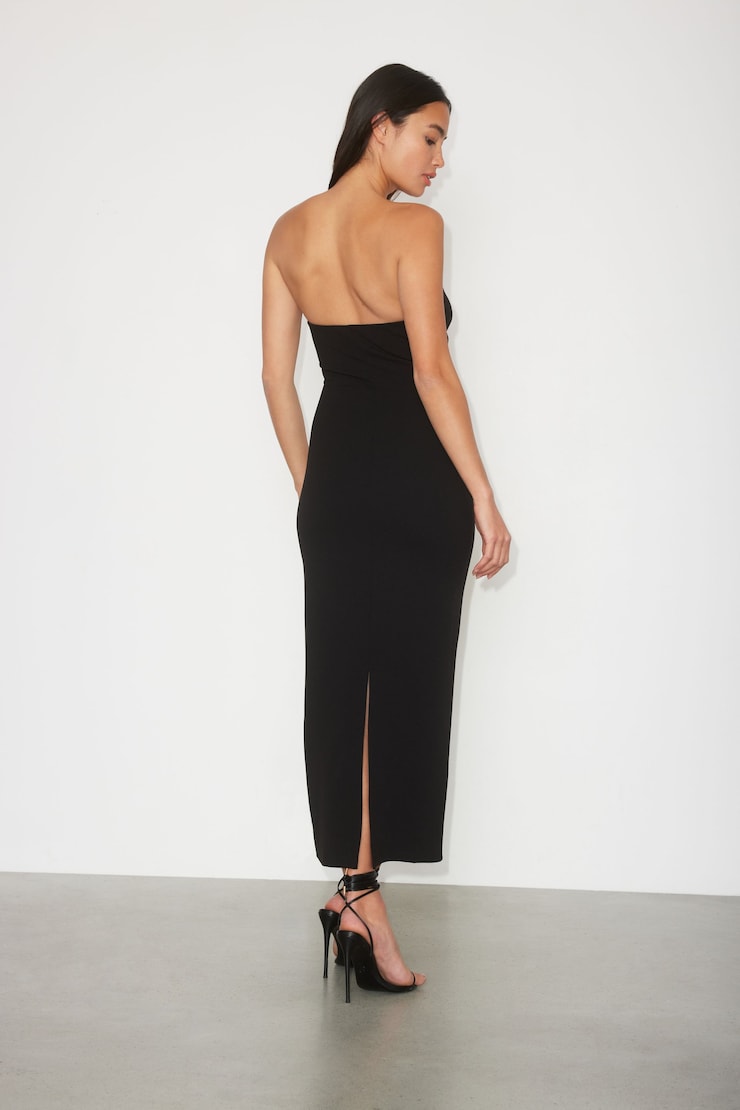 Midi Strapless Dress Jet Black large