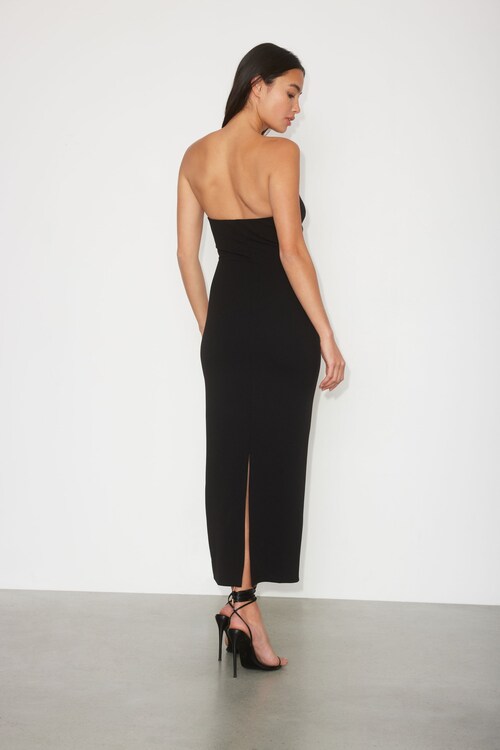 Midi Strapless Dress Black | Dynamite