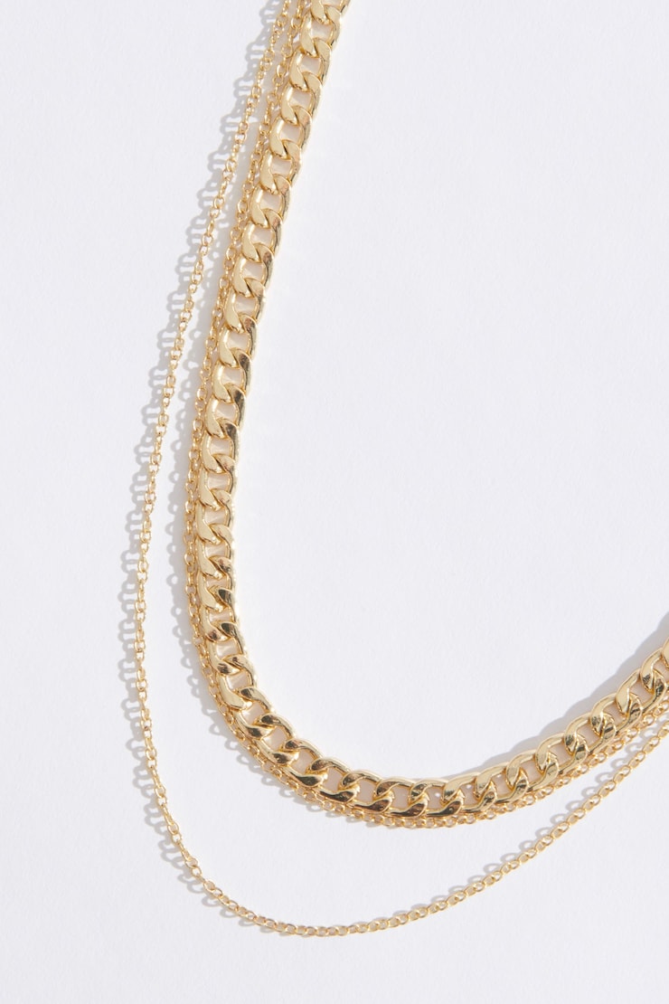 Collier à chaînes superposées, Pépite d'or , large