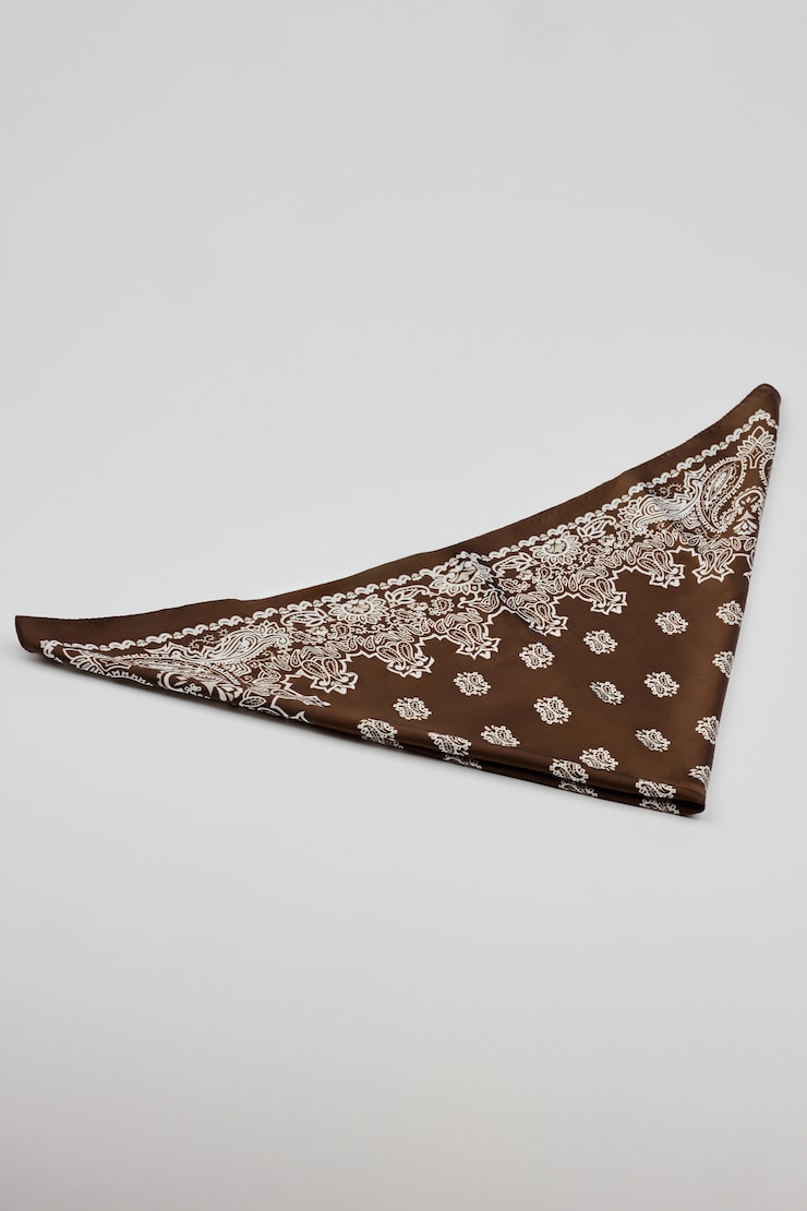 Serafina Scarf, Brown Bandana Print, large