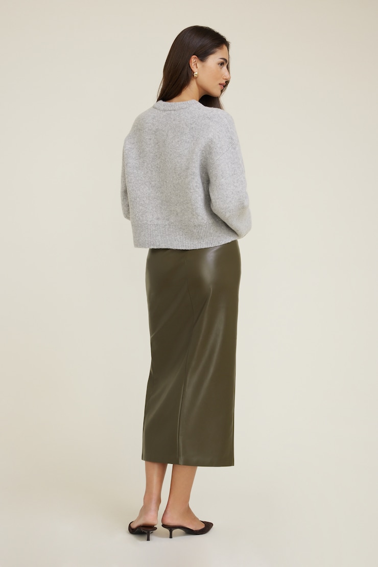 Jane Boxy Crewneck Sweater Fall Grey Mix large