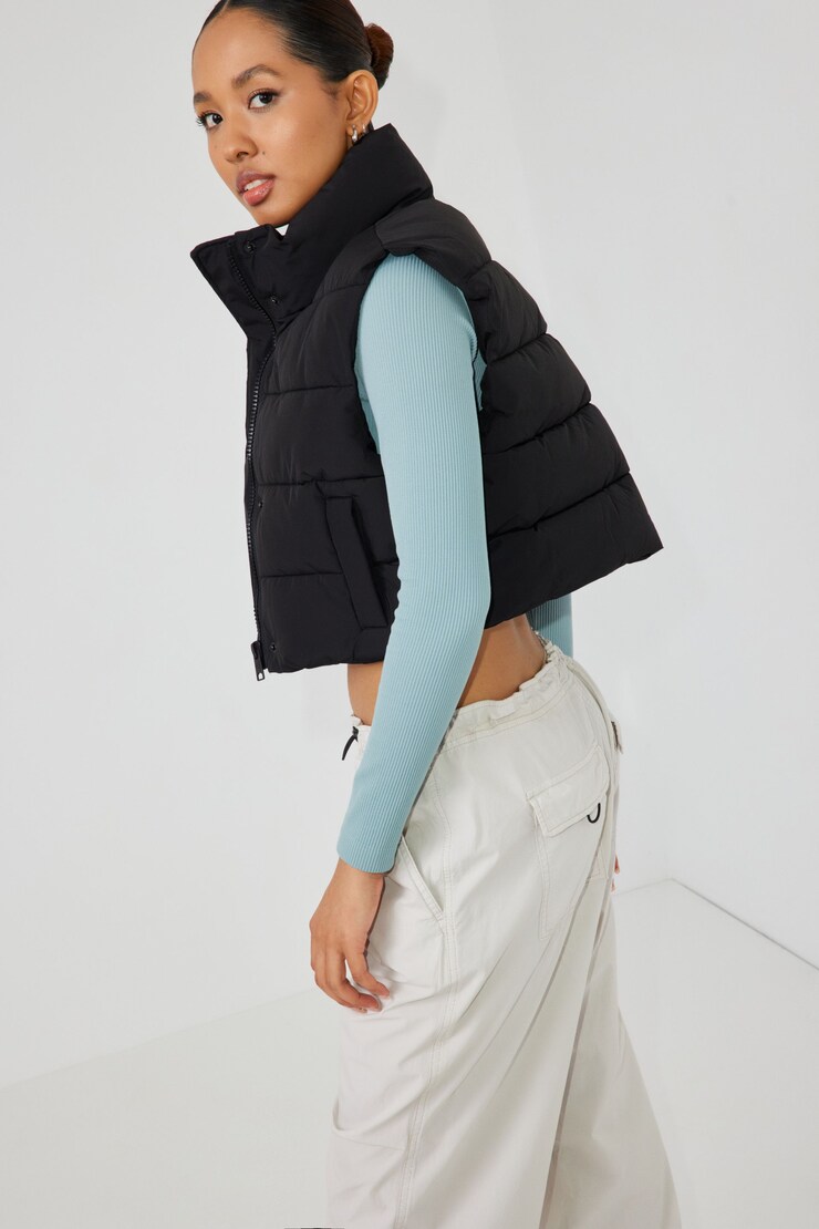 Tech Puffer Vest, Jet Black , large