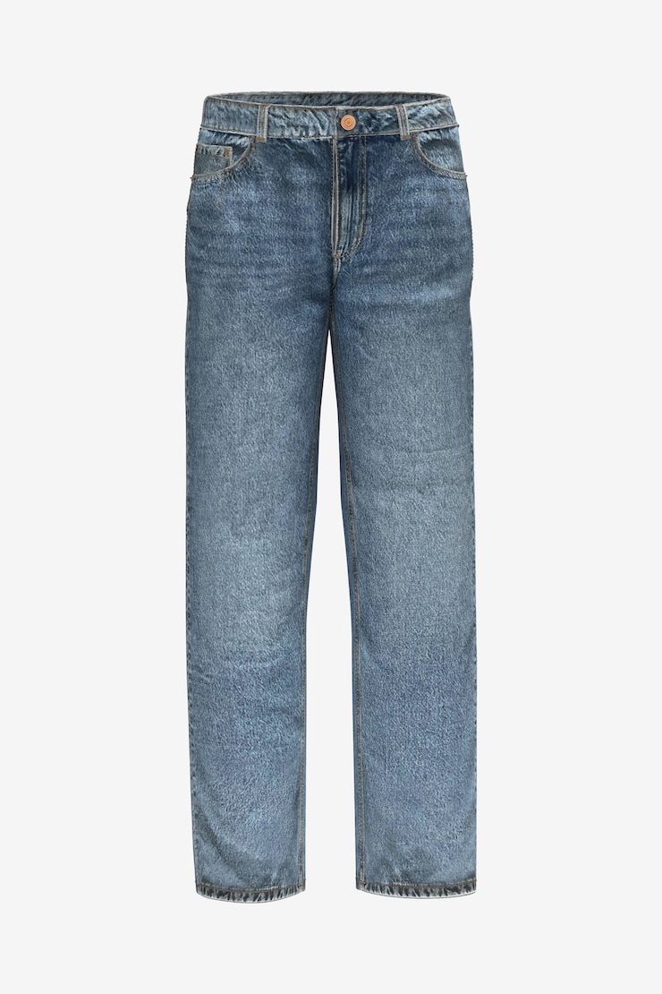Mika Relaxed Straight Mid Rise Jeans Blue | Dynamite