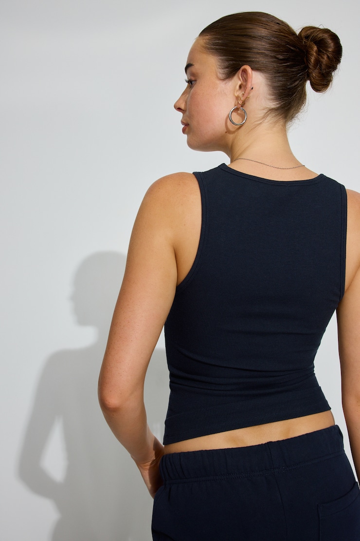 Scoop Neck Ribbed Tank Top