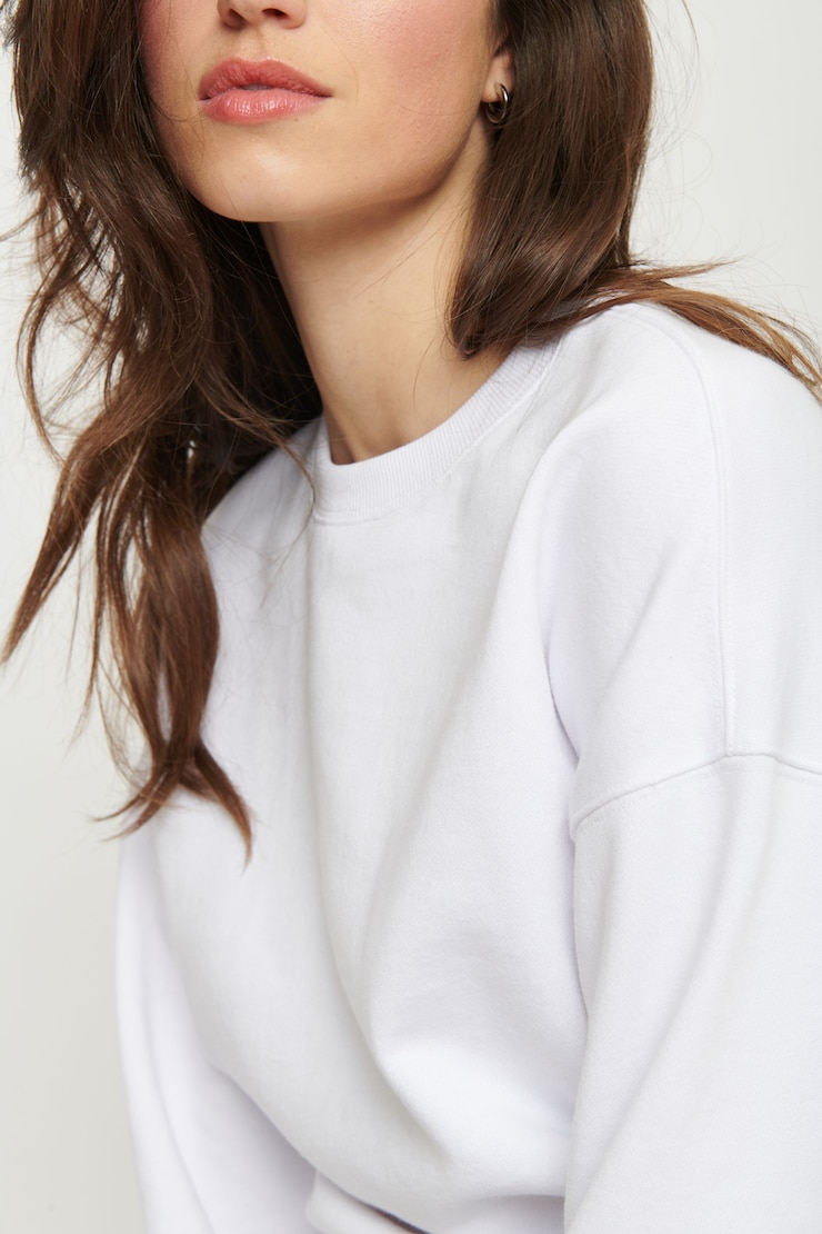Carnaby French Terry Crop Sweatshirt Bright White large