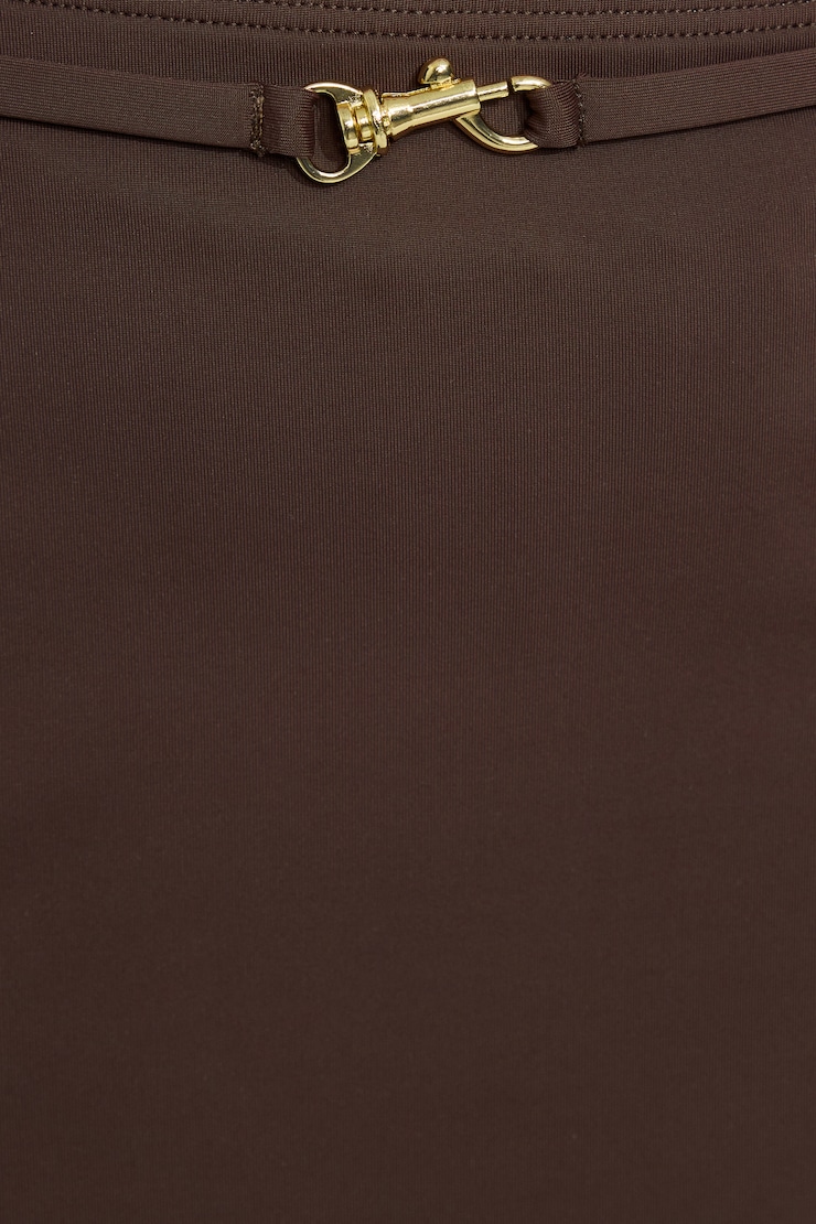 Belted Swim Skirt, Coffee Bean Brown, large