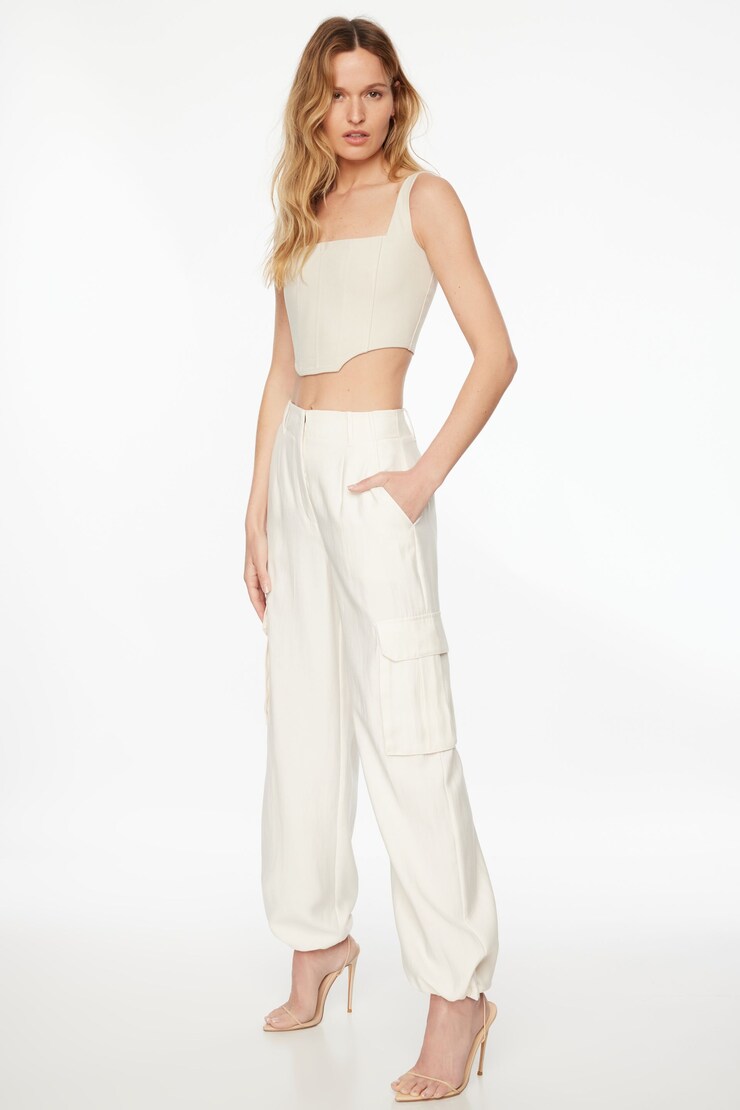 Gia Cargo Parachute Pants Sea Salt Beige large