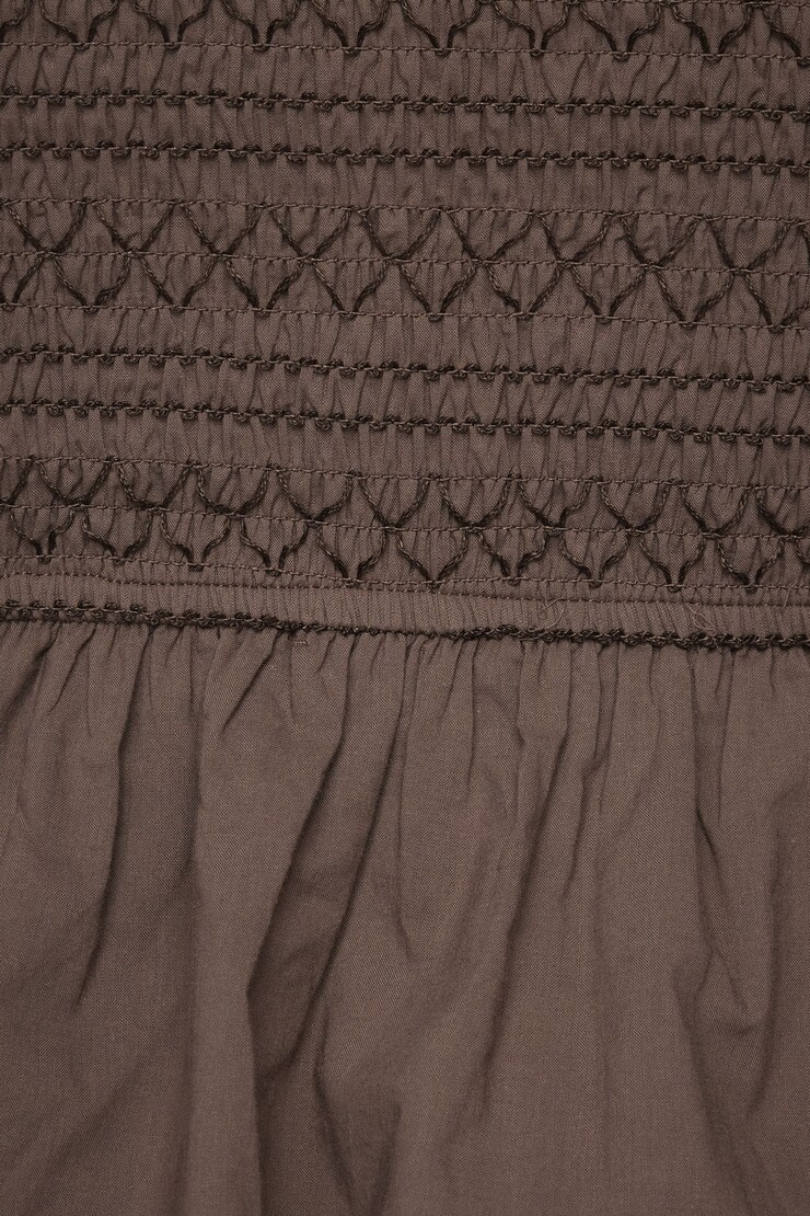 Smocked Peplum Cami French Roast Brown large