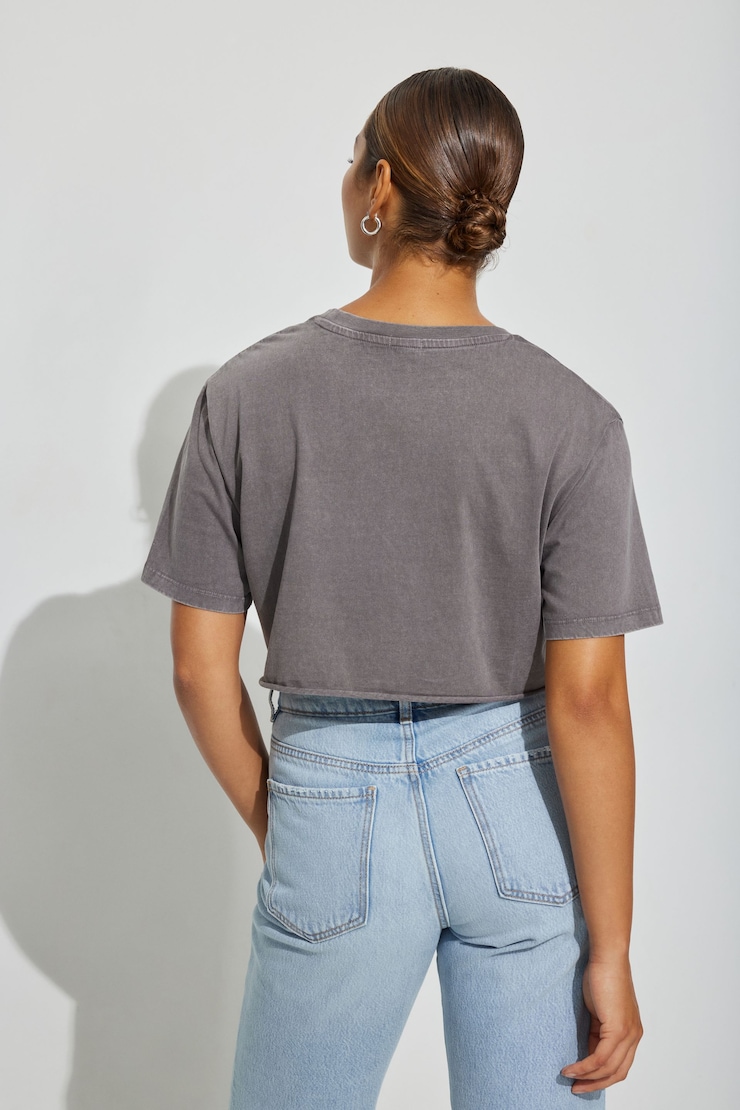 Avery Raw Ultra Chopped Tee, Washed Smoke Grey + Art, large