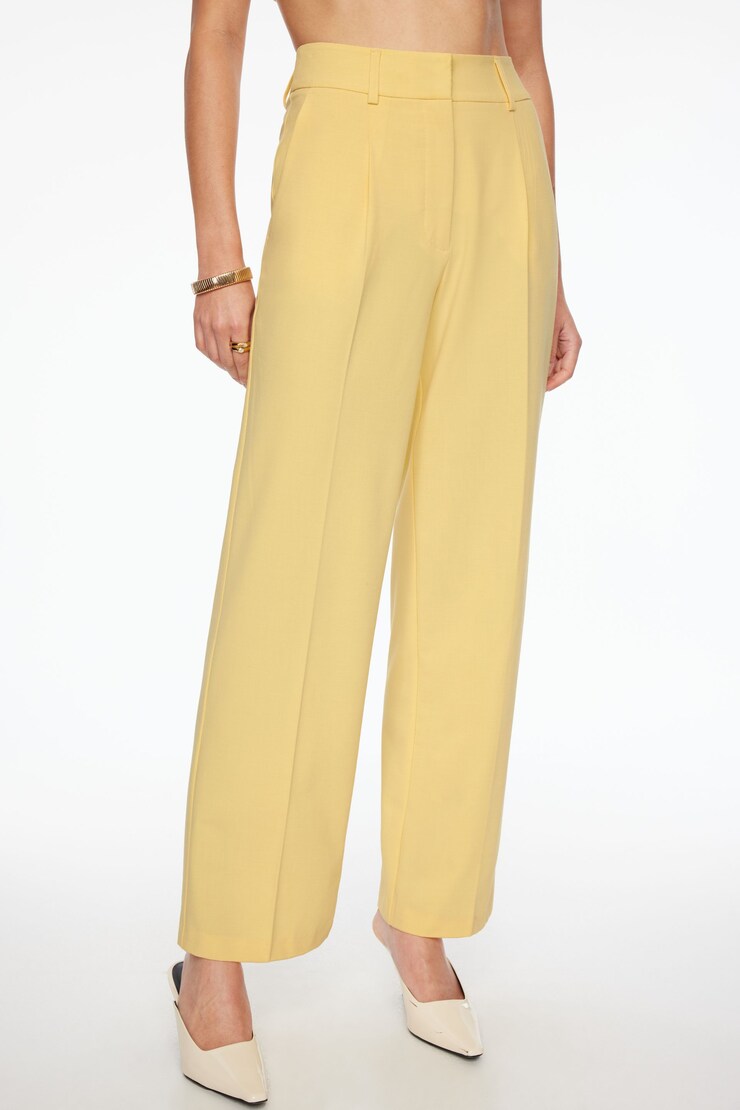 Sofia Pleated Straight Pants Golden Haze Yellow large