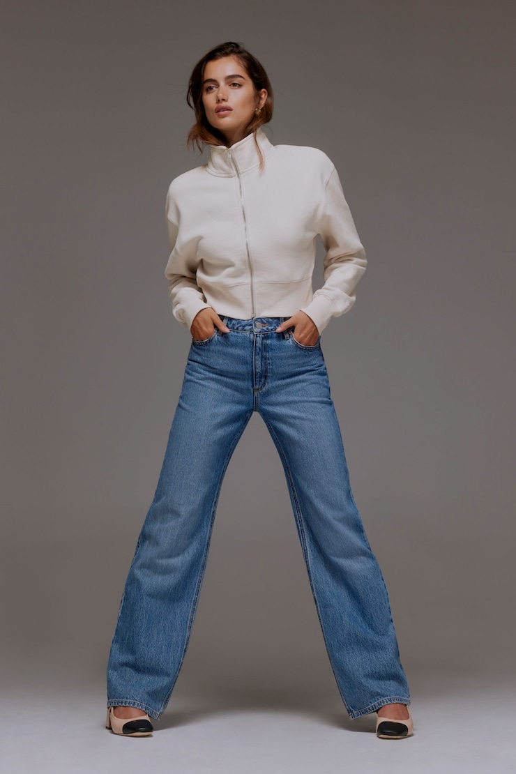 Heidi High Rise Wide Leg Jeans Medium Light Indigo Blue / Free Spirit large