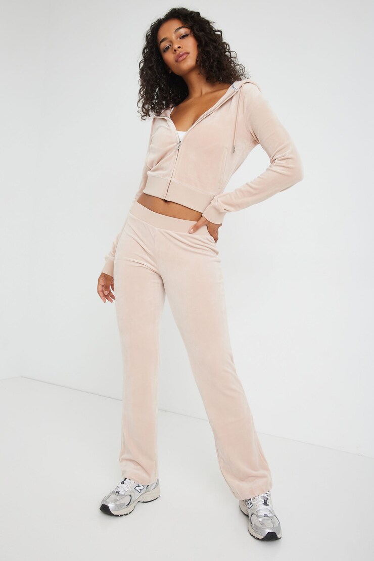 JUICY COUTURE OG Big Bling Velour Hoodie, Opal, large
