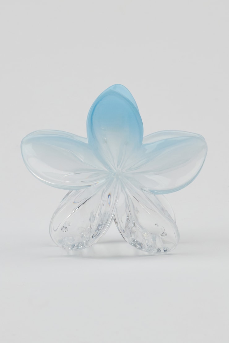 Flower Hair Claw, Blue Flirt/Clear, large