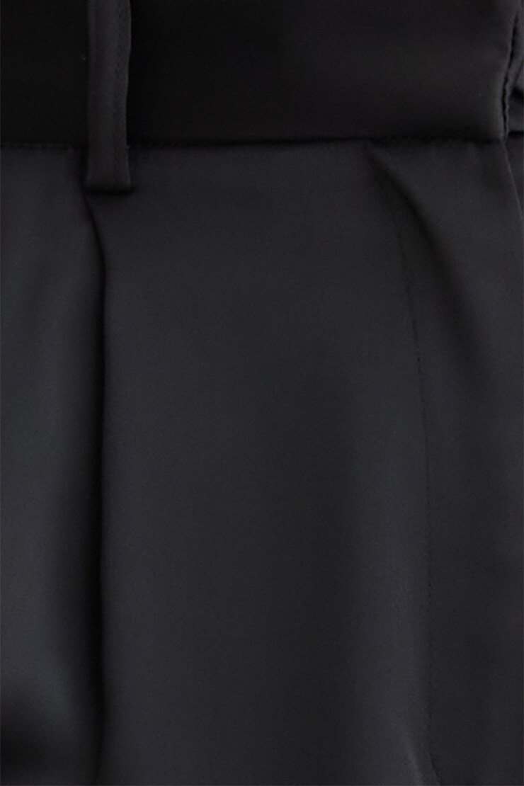 Izabel Satin Straight Leg Cargo Pants Jet Black large
