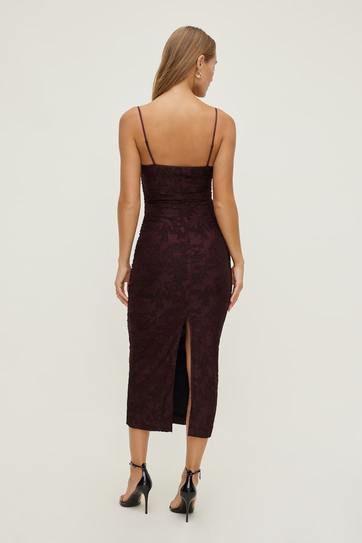 Mona Jacquard Midi Dress Classic Burgundy large