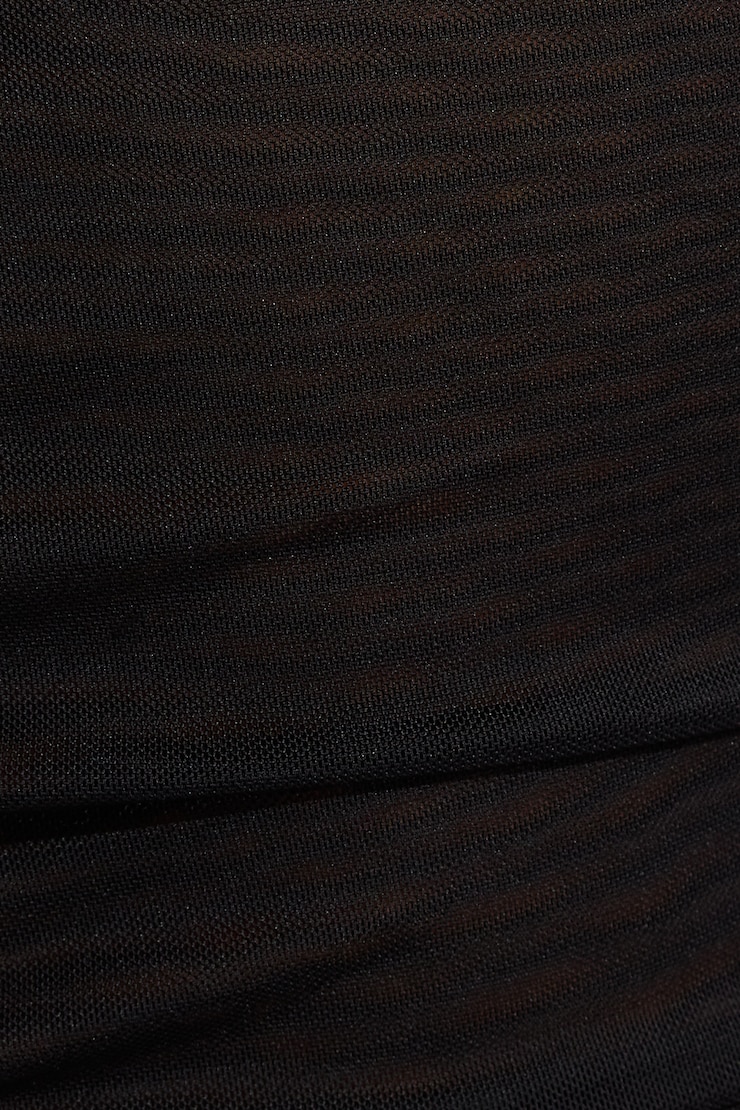 Asymmetric Mesh Long Sleeve Top