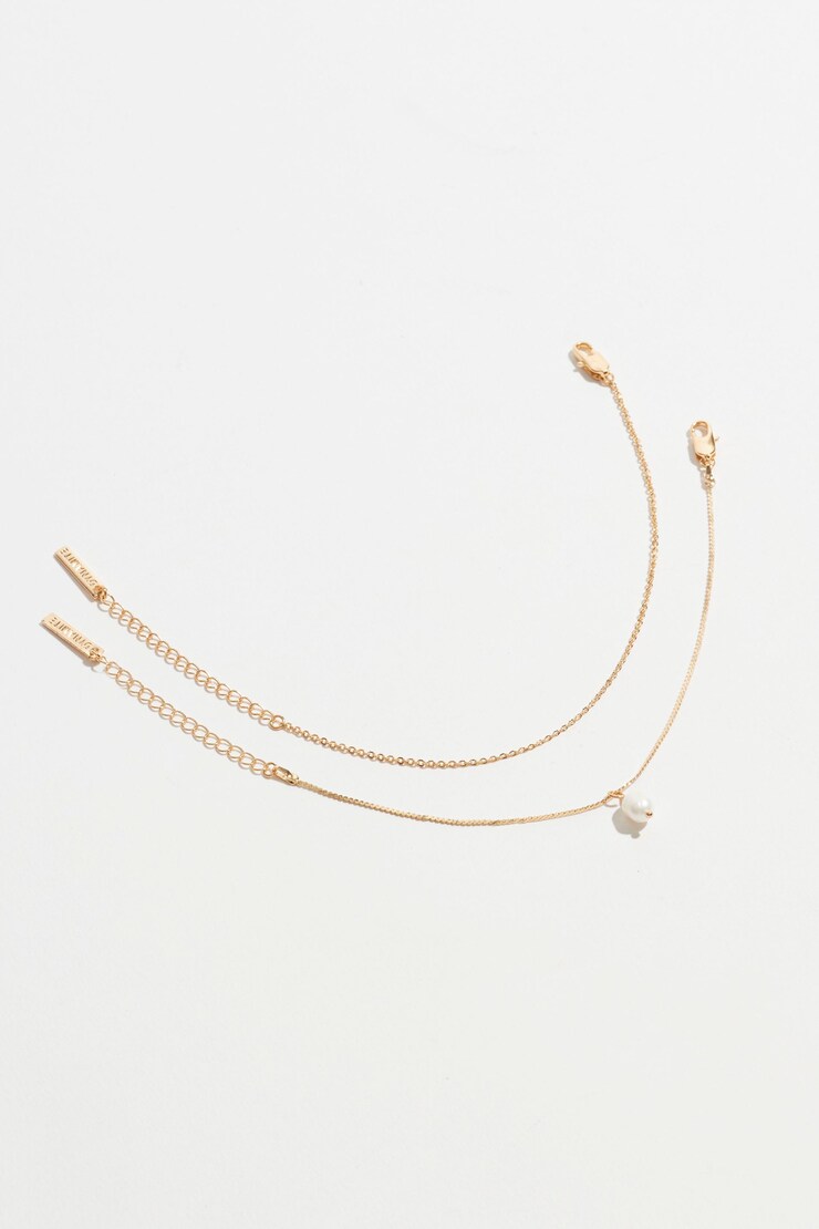 2 Strand Pearl Bracelet Off-white/Gold large