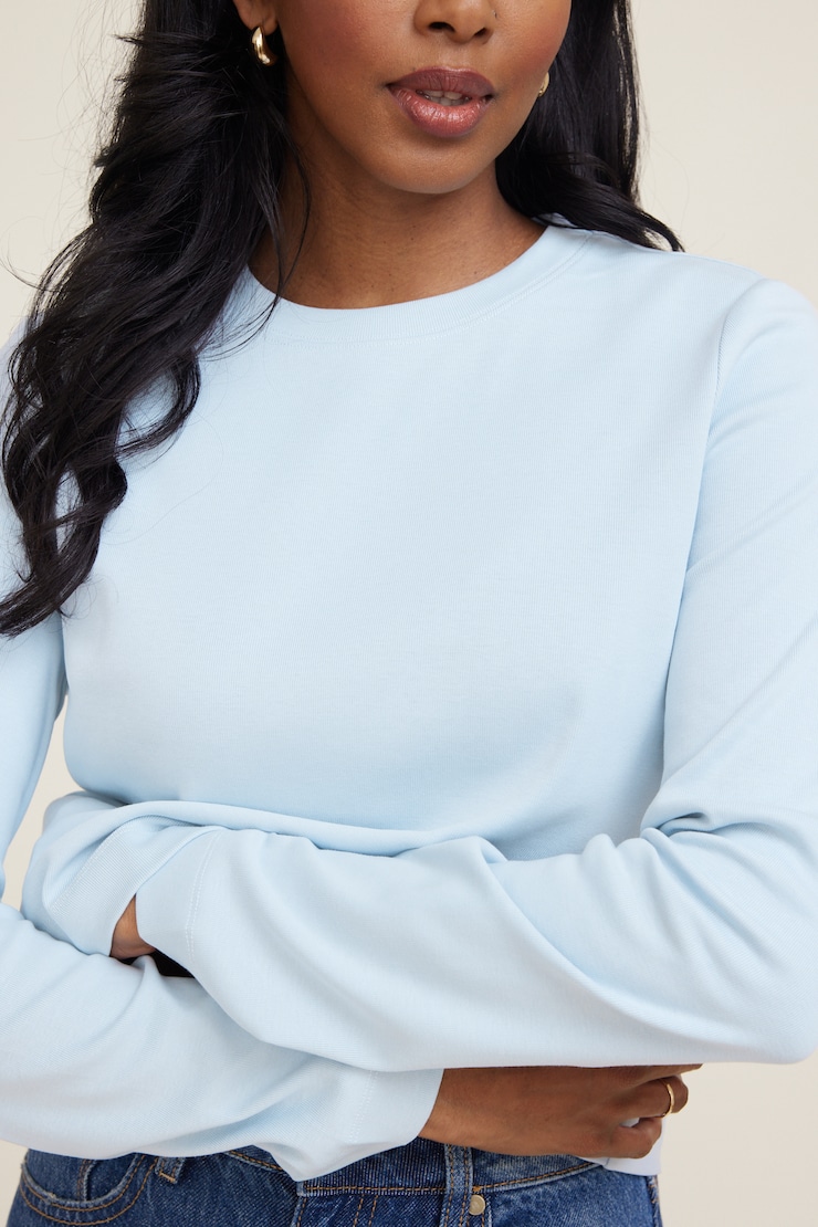 Boxy Cotton Long Sleeve T Shirt