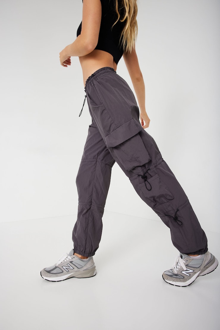 The Chloe Nylon Parachute Pant, Quiet Shade Grey, large