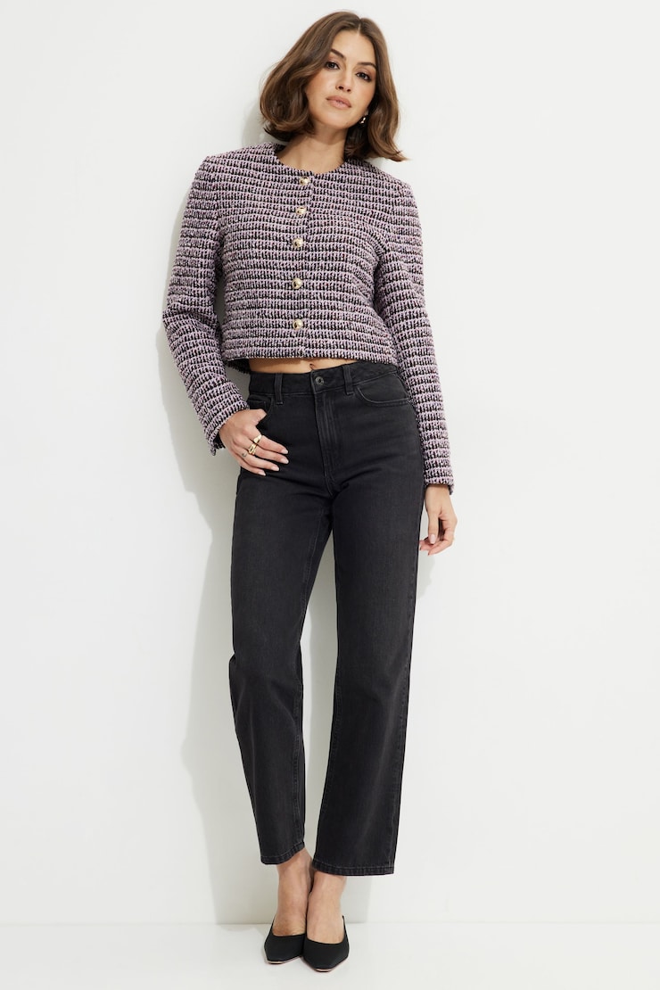 Margaux Tweed Blazer Purple Tweed large