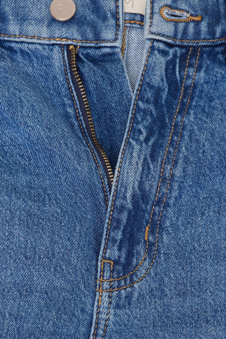 Olivia Zip Fly High Rise Straight Leg Jeans