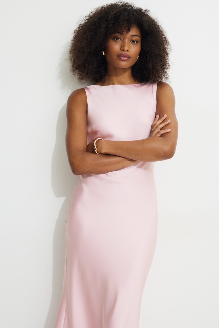 Liora Satin Maxi Slip Dress PINK | Dynamite