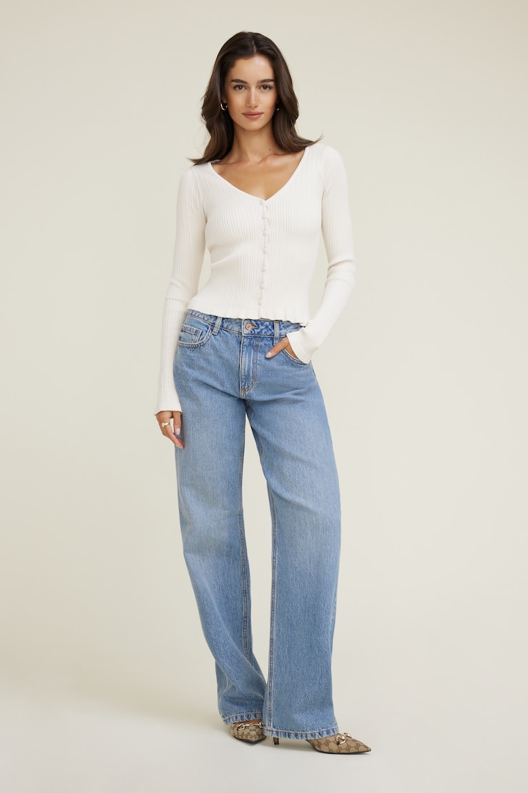 トップス Frill Knit Cardigan(Off White) Frill Knit Cardigan