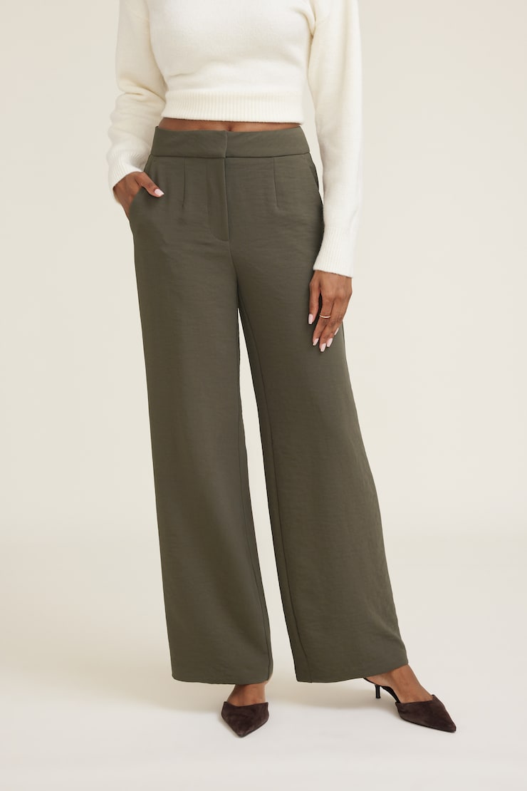 Yasmin Airflow Straight Leg Pants Tropical Moss Khaki large